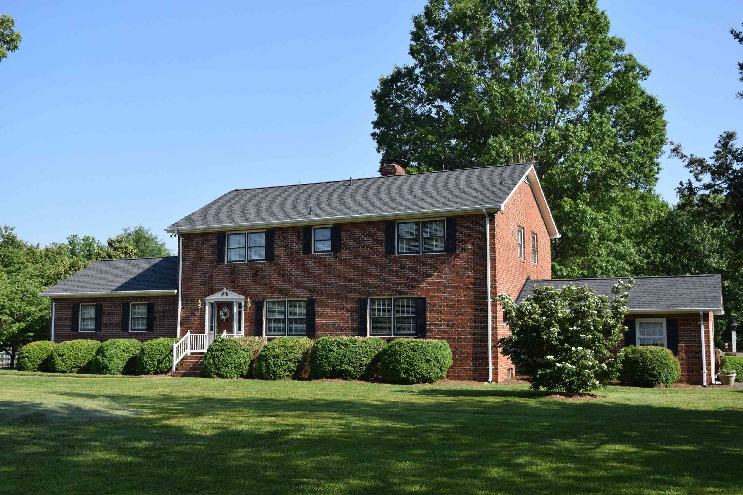 A 2 story rancher with a recently installed roof