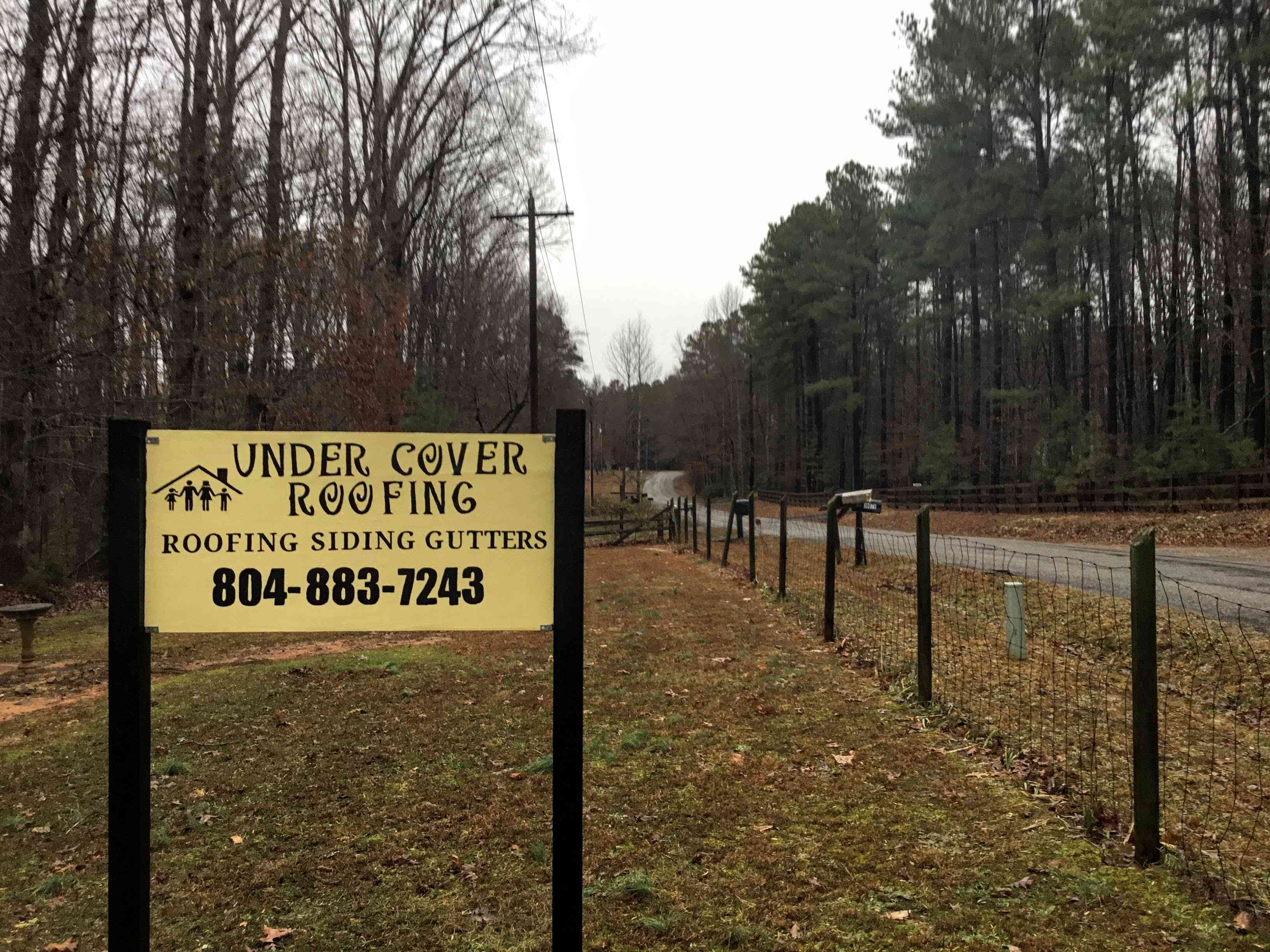 Roadside Sign for Under Cover Roofing